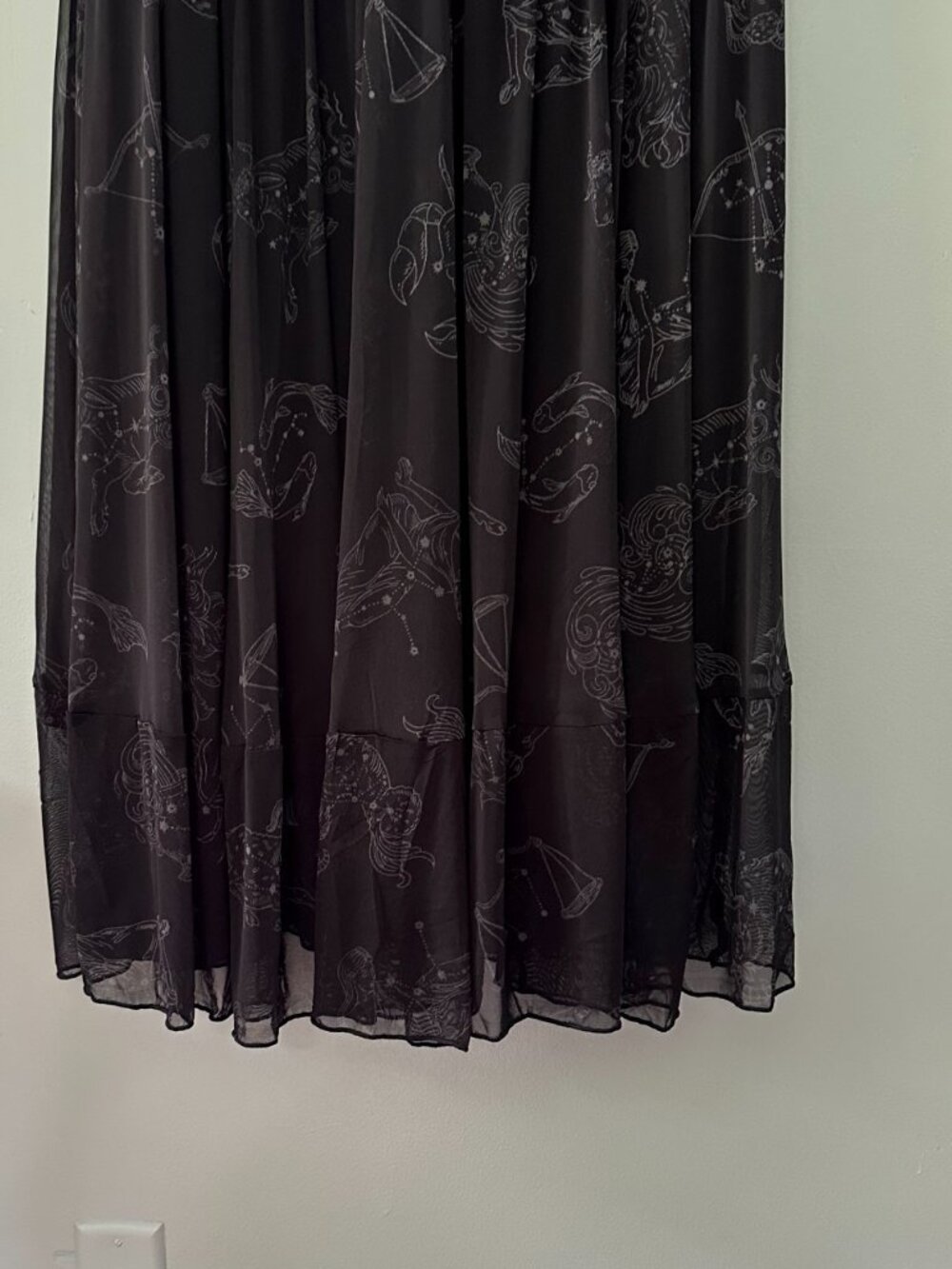 NWT Torrid Nightfall Tiered Mesh Midi Dress Zodiac Celestial Deep Black Size 2 - Picture 6 of 11